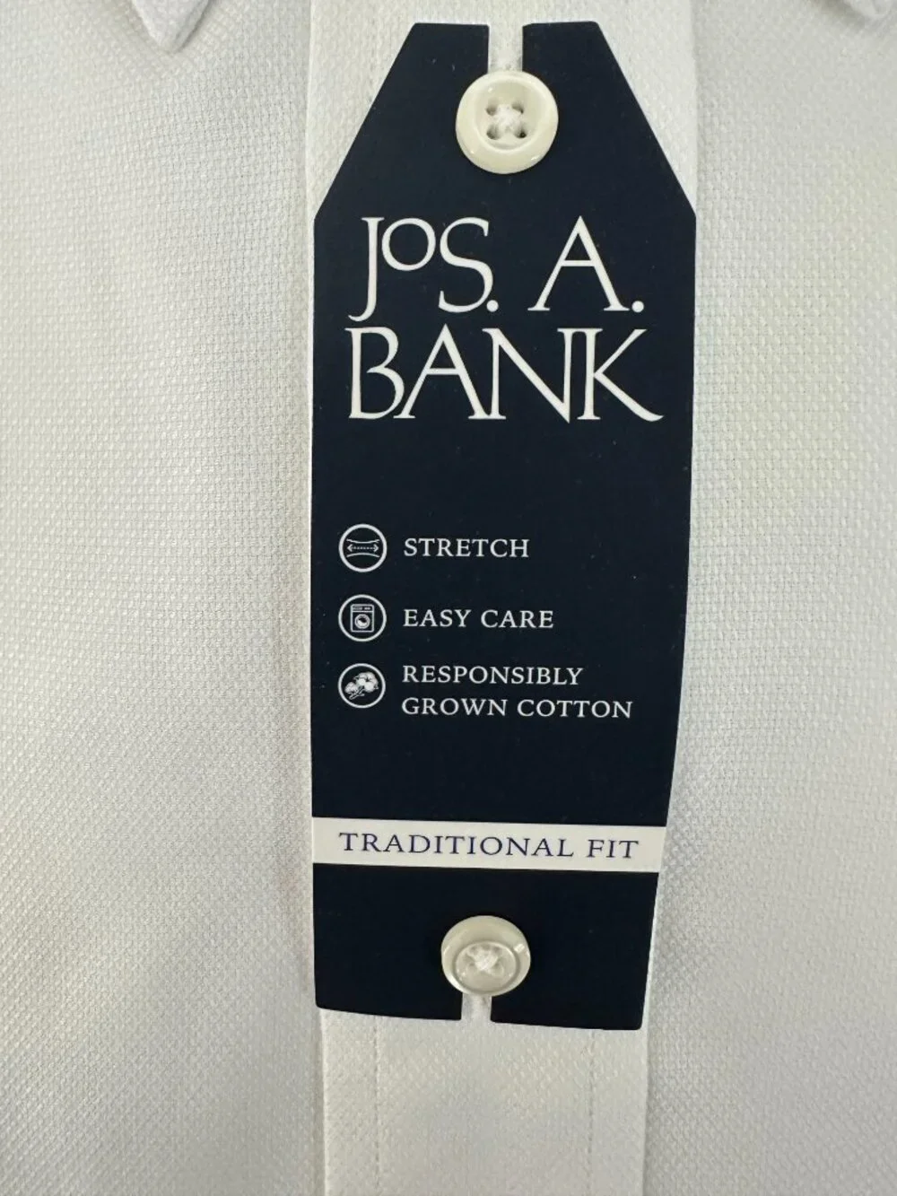 Jos. A. Bank White Trad Fit Sz 18 Button Down Men's Dress Shirt - Picture 4 of 10